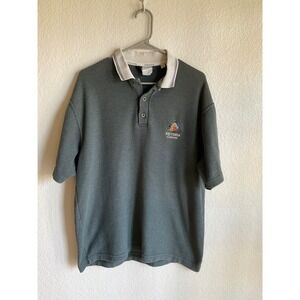 Vintage Attraction Victoria Canada Polo Shirt Mens Large Green Pique Souvenir